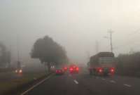 Se registra neblina en la avenida Simón Bolívar