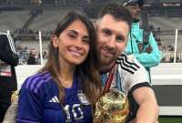 Lionel Messi festejó con Antonela Roccuzzo luego de quedar campeón del mundo