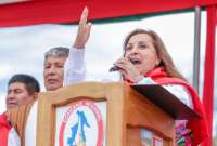 La presidenta de Perú. Dina Boluarte fue agredida. 