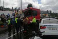 Siniestro de tránsito en Huaca dejó a siete personas heridas
