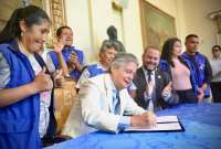 El presidente Guillermo Lasso firmó el Decreto-Ley este viernes, 18 de agosto del 2023.