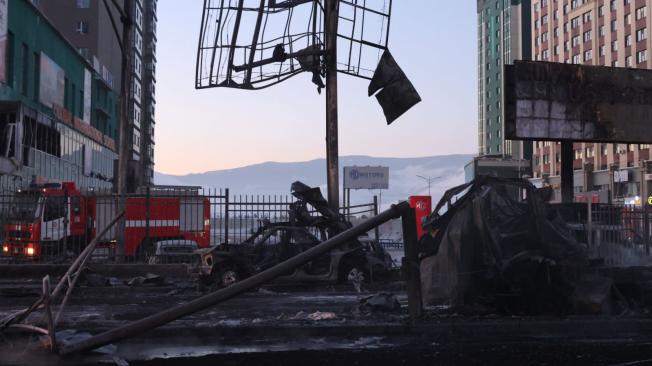 Administración General de Emergencias de Mongolia Así quedaron los vehículos involucrados en este siniestro.