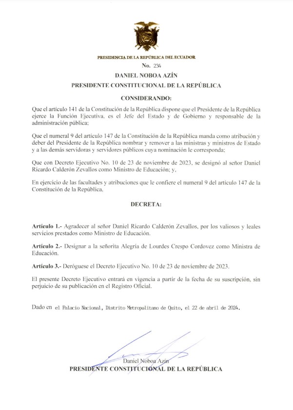 DECRETO 234 DECRETO 234