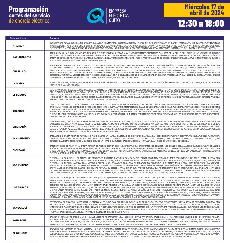 Horarios EEQ Horarios EEQ