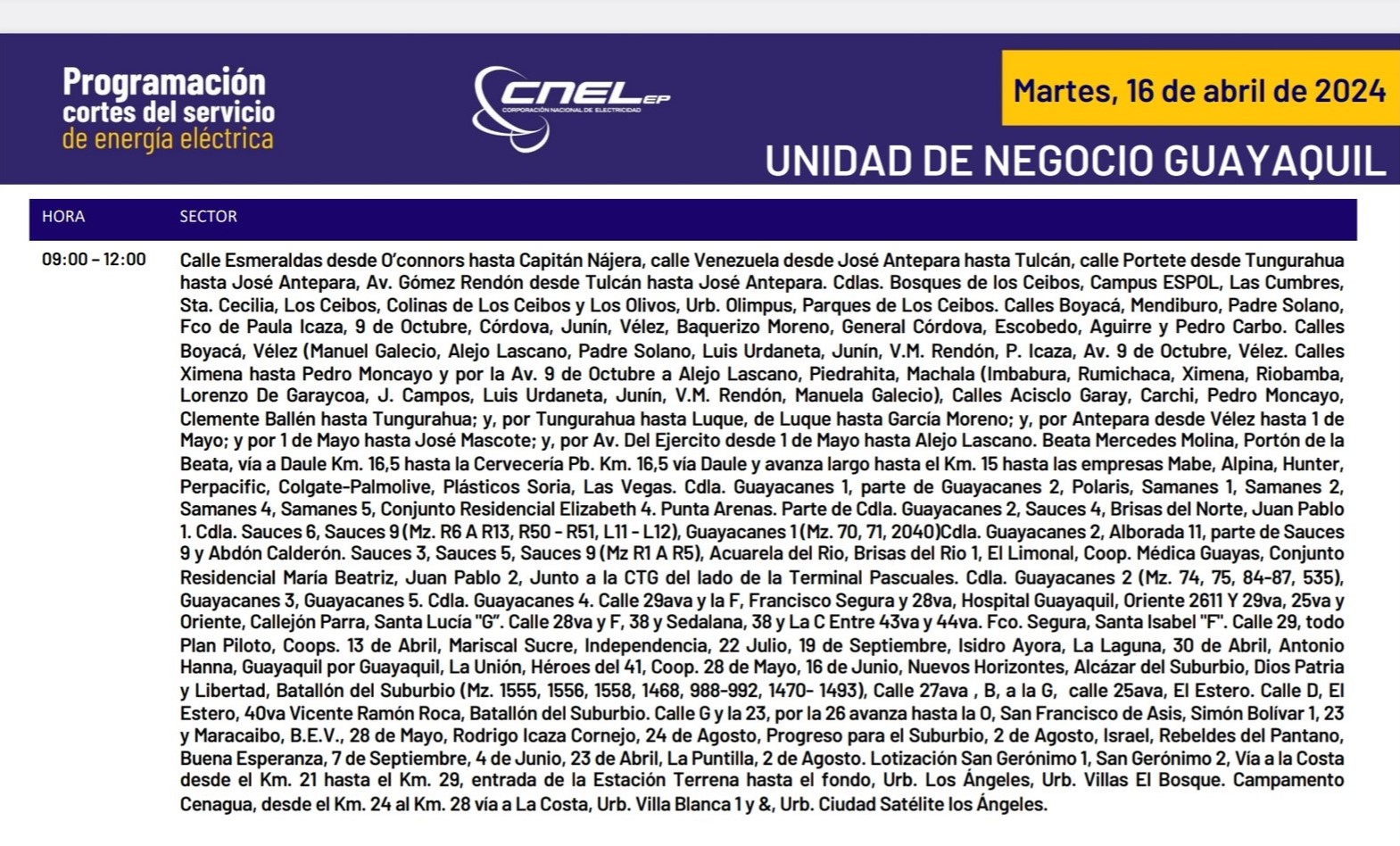 Horarios Guayaquil Horarios Guayaquil