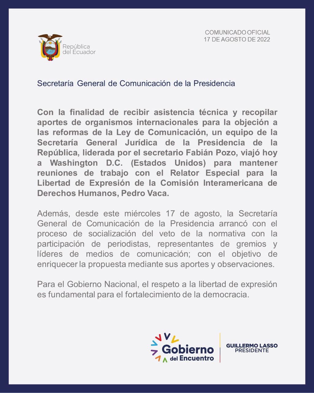 Ley de Comunicación Ley de Comunicación