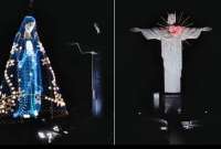 En Brasil, un show de drones unió en el cielo de Río al Cristo Redentor y la Virgen Aparecida.