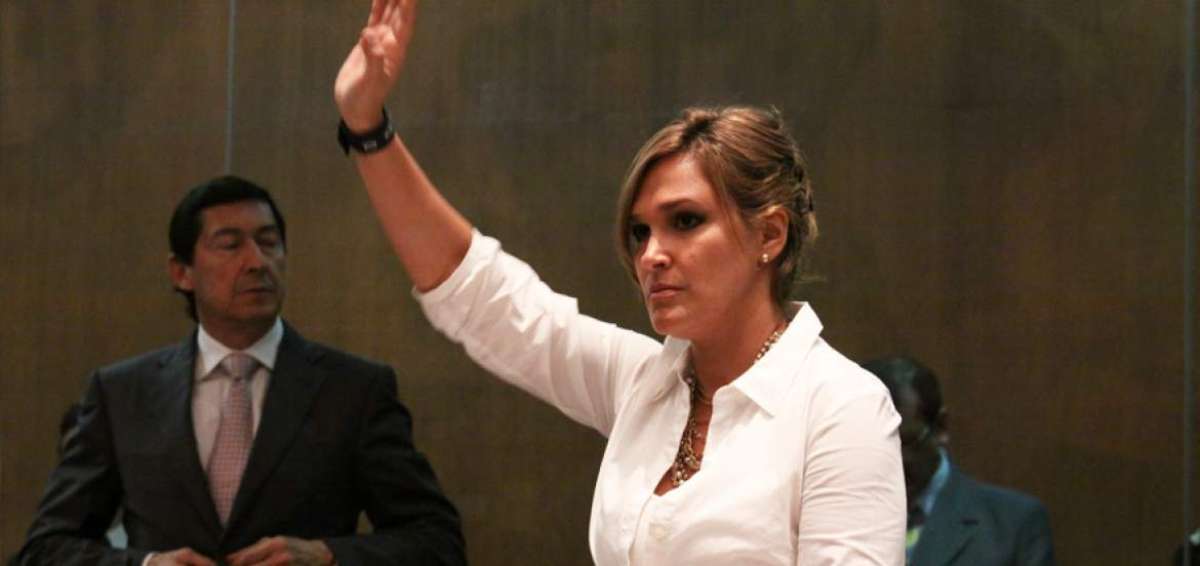 La asamble&iacute;sta Cynthia Viteri durante una de las sesiones del pleno, en el pasado periodo legislativo.