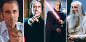 Christopher Lee fue Scaramanga (James Bond), Dr&aacute;cula; el conde Dooku (Star Wars) y Saruman (El Hobbit). Ilustraci&oacute;n: Patricio Mosquera/El Tel&eacute;grafo