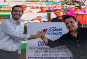 Gobierno entrega USD 24 millones para mejorar el sistema de agua potable para Chone