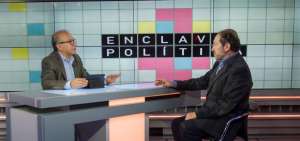 El historiador Paz y Mi&ntilde;o (derecha) durante la entrevista de Enclave Pol&iacute;tica.