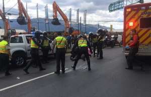 El hecho ocurri&oacute; cerca de las 13:00 del martes en Quito.  Foto: Ministerio del Interior 