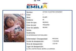 Activan Alerta Emilia por desaparici&oacute;n de beb&eacute; de un a&ntilde;o en El Oro.