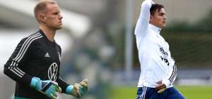 Marc-Andre ter Stegen resguardar&aacute; la porter&iacute;a de la selecci&oacute;n alemana en el partido ante la escuadra sudamericana esta tarde. En la foto derecha, el delantero Paulo Dybala podr&iacute;a ser titular esta tarde en lugar de Lionel Messi, quien se encuentra suspendido, para enfrentar a Alemania.