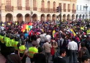 Manifestaci&oacute;n en Cuenca tuvo poca acogida