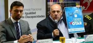 Juan Pablo Pozo, presidente del CNE y Xavier Torres, presidente de Conadis, informaron que para el proceso electoral, las personas con discapacidad.