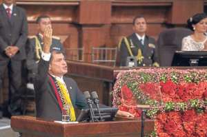 Durante el Informe a la Naci&oacute;n, el presidente Rafael Correa pidi&oacute; a Alianza PAIS que tramite una enmienda a la Constituci&oacute;n de 2008. FOTO: Marco Salgado | El Tel&eacute;grafo