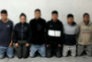 La Policía Nacional presentó a los detenidos, sospechosos de robar celulares