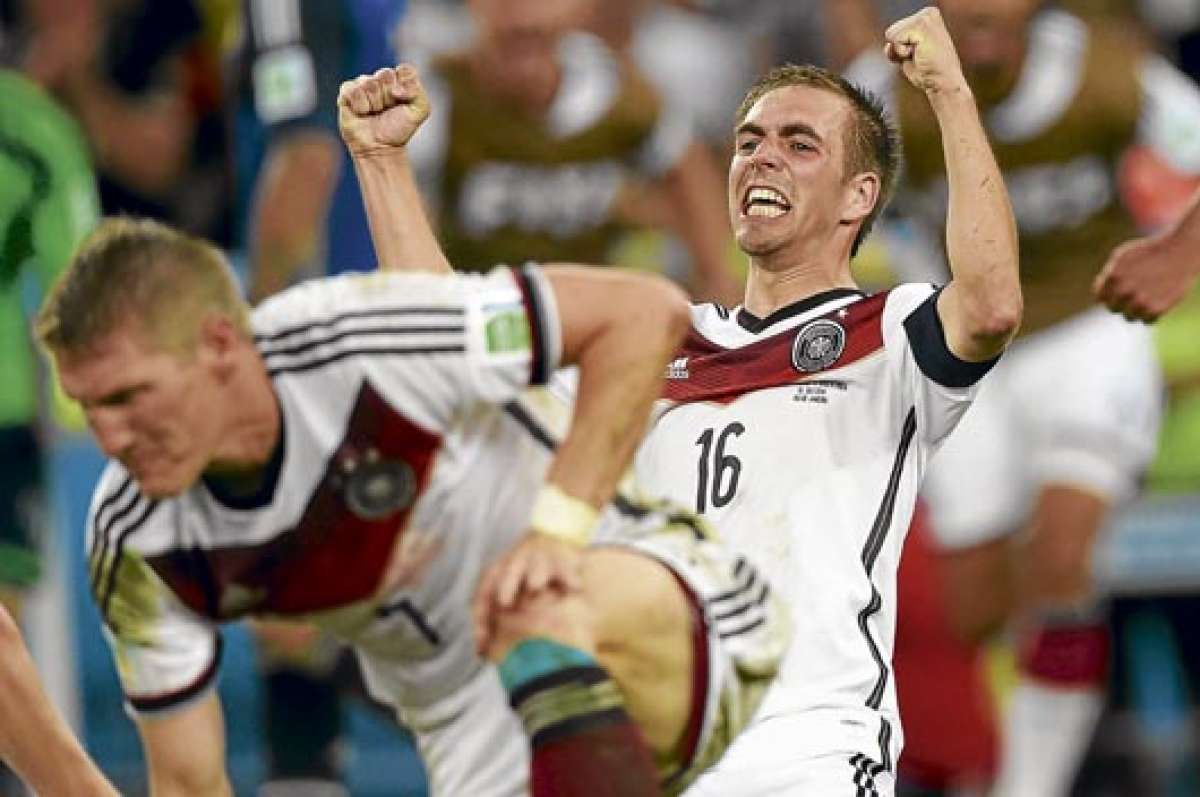 Philipp Lahm se despide de la selecci&oacute;n germana con 113 partidos disputados y 5 goles marcados. Foto: AFP