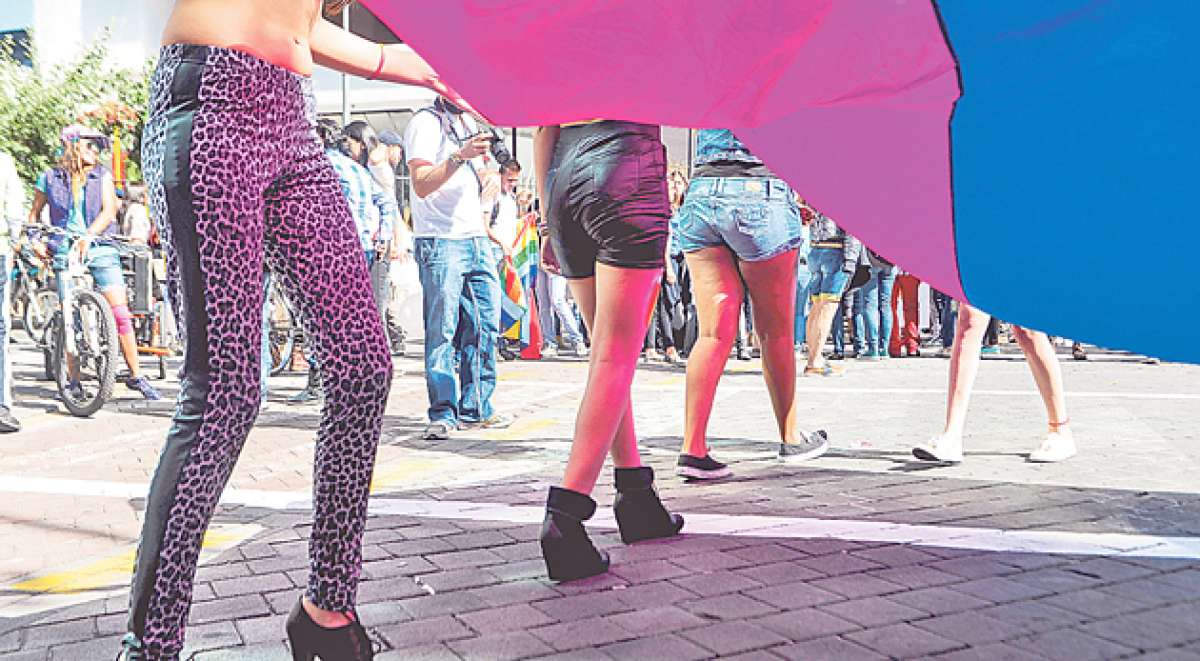 Cientos de personas se dieron cita en el sector de la Plaza Foch, en el centronorte de Quito, para pedir respeto a la diversidad sexual existente en Ecuador. Foto:  Carina Acosta / El Tel&eacute;grafo