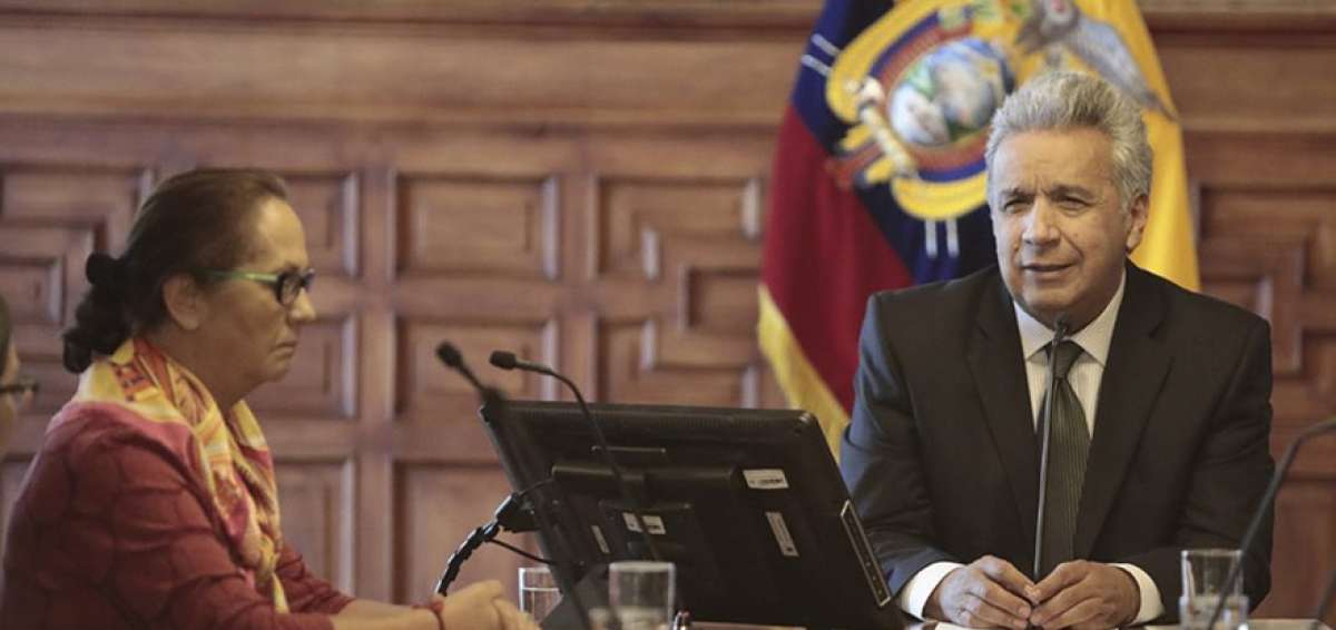 Len&iacute;n Moreno, presidente de la Rep&uacute;blica, y Berenice Cordero, titular del MIES, revisaron el plan de acci&oacute;n estatal. En el pa&iacute;s el 5,4% de la poblaci&oacute;n infanto-juvenil trabaja.  