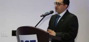 El fiscal general del Estado (e), Pa&uacute;l P&eacute;rez, durante el acto de lanzamiento de la UNIDOT.