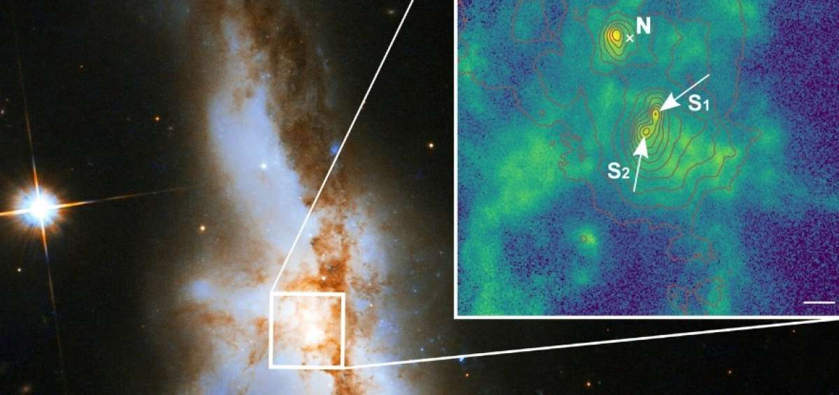  La galaxia irregular NGC 6240 con tres agujeros negros. 