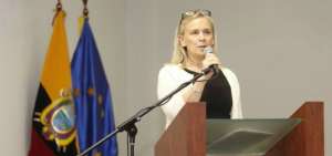  Marianne Van Steen, embajadora de la UE en Ecuador, expuso su preocupaci&oacute;n sobre la necesidad de llegar a consensos. 