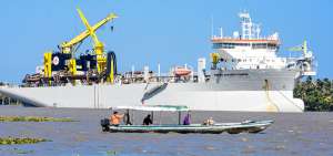 La draga Pedro &Aacute;lvares Cabral, construida en Croacia, ser&aacute; una de las cuatro embarcaciones que trabajar&aacute;n en el canal de acceso.