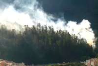 Quito: Se registra incendio forestal en el sector de El Armero