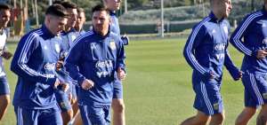 Messi, protagonista del primer entrenamiento de Argentina en Madrid