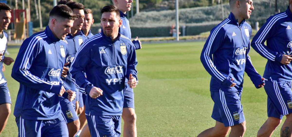 Messi, protagonista del primer entrenamiento de Argentina en Madrid
