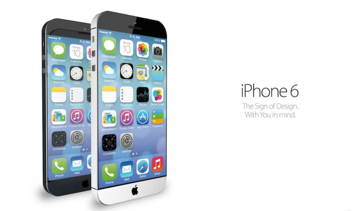 El iPhone 6 tendr&iacute;a un dise&ntilde;o diferente y un tama&ntilde;o m&aacute;s grande como se muestra en esta imagen concepto del terminal. Foto: Internet