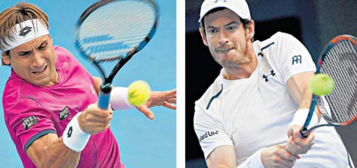 El espa&ntilde;ol David Ferrer (izq.) mostr&oacute; un juego contundente ayer en el torneo de Pek&iacute;n. Andy Murray pretende ratificar su gran temporada clasific&aacute;ndose a la final. 