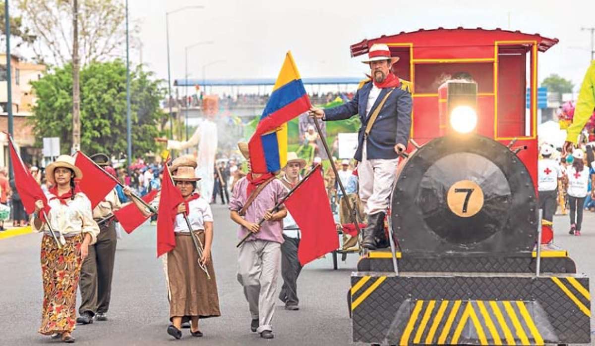 Una de las principales obras del general Eloy Alfaro fue conectar al pa&iacute;s a trav&eacute;s del tren, tem&aacute;tica que se destaca en los desfiles. Cortes&iacute;a / Ciudad Alfaro