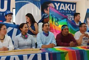 Actualmente, Yaku Pérez cuenta con el respaldo de Unidad Popular, Democracia Sí, Partido Socialista Ecuatoriano y Somos Agua.