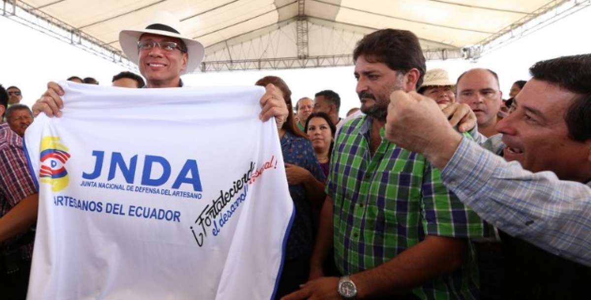 El vicepresidente Jorge Glas emiti&oacute; el Enlace Ciudadano desde Calceta, en Manab&iacute;. Foto: Cortes&iacute;a de Vicepresidencia de la Rep&uacute;blica 