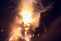 El Volcán Sangay arrojó un gran flujo de material piroplástico.