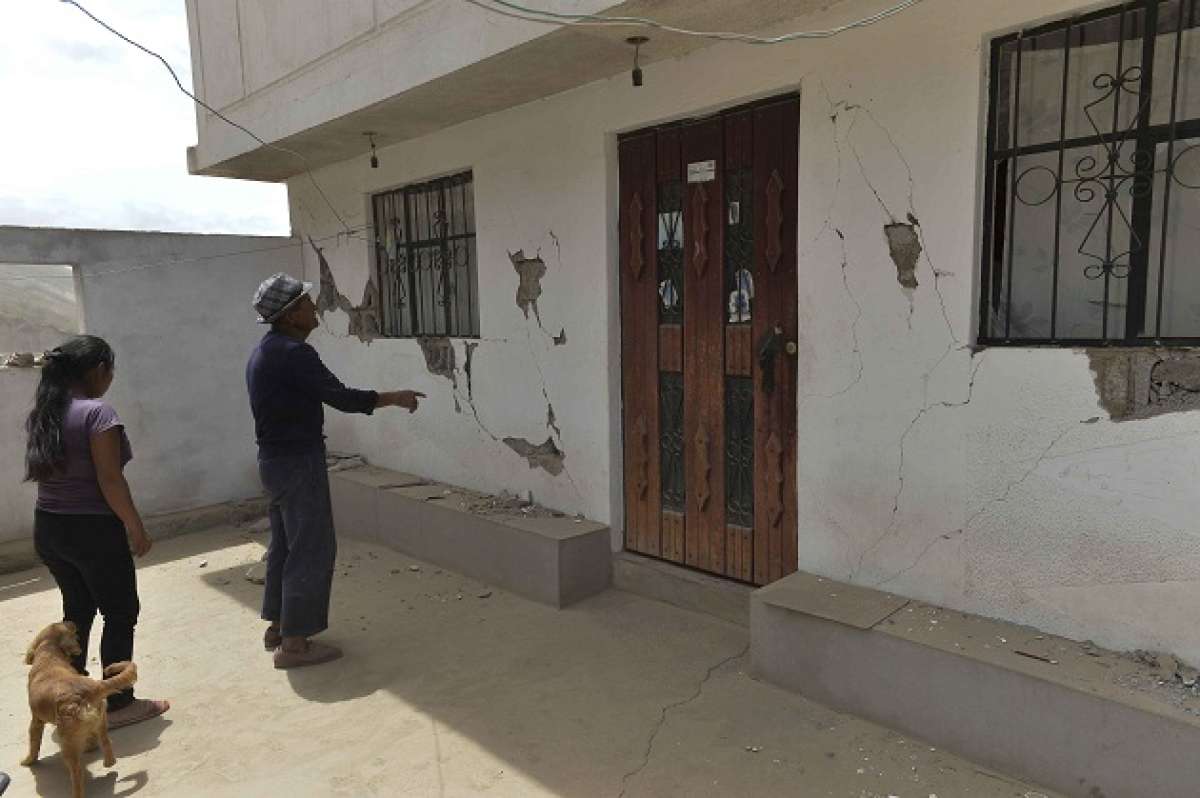 Casas del sector de San Miguel de Com&uacute;n resultaron cuarteadas, tras el temblor. Foto: Miguel Jim&eacute;nez / EL TEL&Eacute;GRAFO