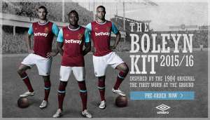 El nuevo uniforme que lucir&aacute; el West Ham en la pr&oacute;xima temporada. FOTO: www.whufc.com