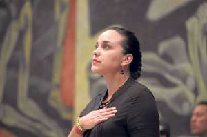Gabriela Alejandra Rivadeneira Burbano. Cargo: Presidenta de la Asamblea Nacional. Experiencia: Fue gobernadora de Imbabura y concejal del cant&oacute;n Otavalo. Foto: Cortes&iacute;a | Asamblea Nacional.