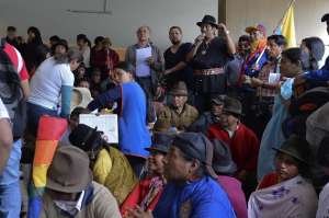 Las organizaciones sociales permanecen desde ayer en Quito. Foto: Miguel Jim&eacute;nez