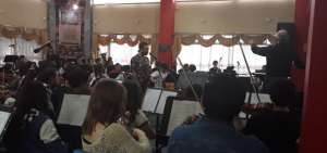 En las instalaciones de la Fosje se realiz&oacute; un ensayo general del concierto. 