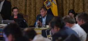 El presidente de la Rep&uacute;blica, Rafael Correa, en la primera reuni&oacute;n de gabinete ayer, donde se analizaron los avances en diferentes temas, como el de seguridad.