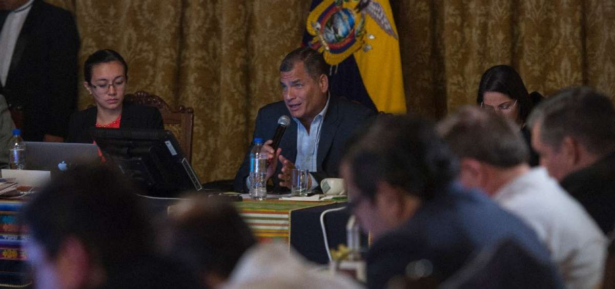 El presidente de la Rep&uacute;blica, Rafael Correa, en la primera reuni&oacute;n de gabinete ayer, donde se analizaron los avances en diferentes temas, como el de seguridad.