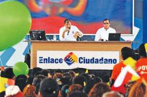 El sector de Pomasqui, en Quito, fue el escenario donde se desarroll&oacute; el enlace sabatino 410, dirigido por el presidente Rafael Correa. Foto: Cortes&iacute;a / Presidencia de la Rep&uacute;blica
