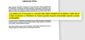 La cartera de Estado difundi&oacute; un comunicado.