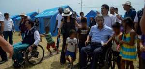Len&iacute;n Moreno visit&oacute; el mes pasado las zonas afectadas por el terremoto del pasado 16 de abril.