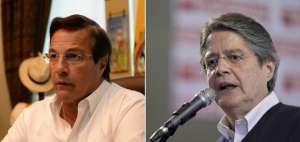 El prefecto del Guayas, Jimmy Jairala (i), y el candidato Guillermo Lasso. 