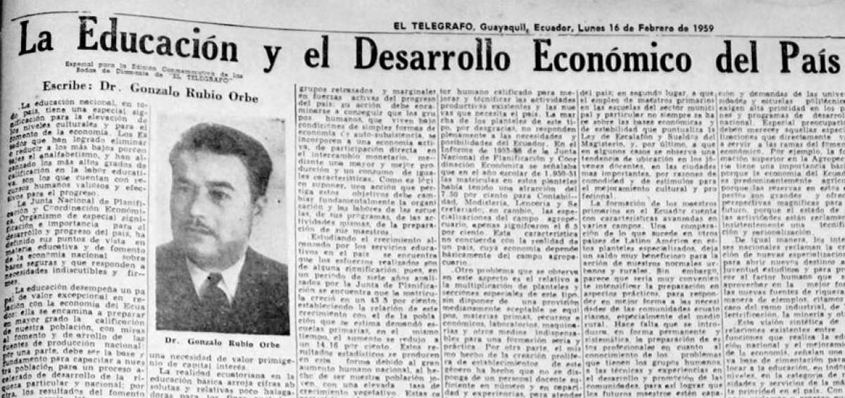Diario EL TEL&Eacute;GRAFO, Guayaquil, Ecuador, Lunes 16 de febrero de 1959.